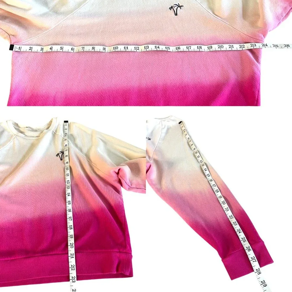 Marine Layer Ombre Palm Crewneck Sweatshirt in Cream and Pink - Picture 7 of 8